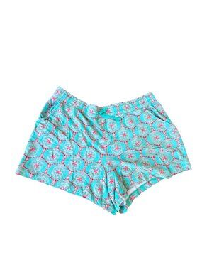 New Directions Weekend Lounge Casual Pull On Shorts Women XL Teal Pink